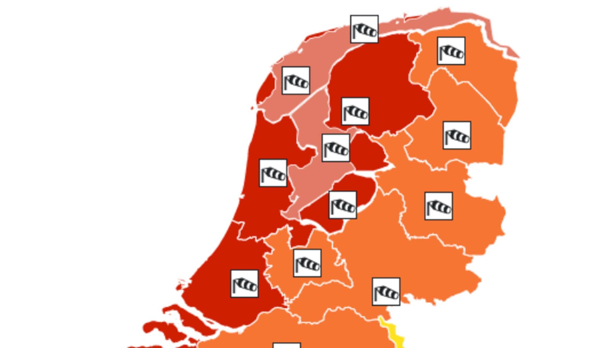 Code Rood Woensdag 10 Januari 2026 KNMI Weerwaarschuwing