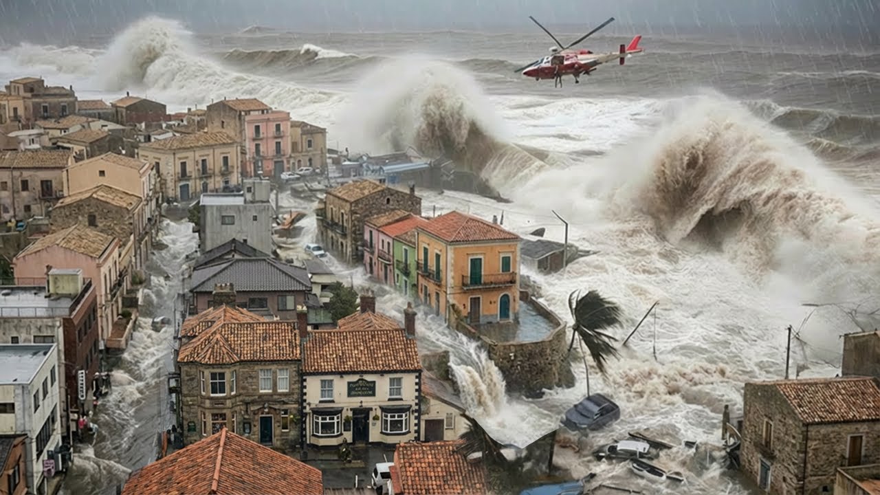 Storm Harry Sicilie Veroorzaakt Zware Schade aan Kustgebieden