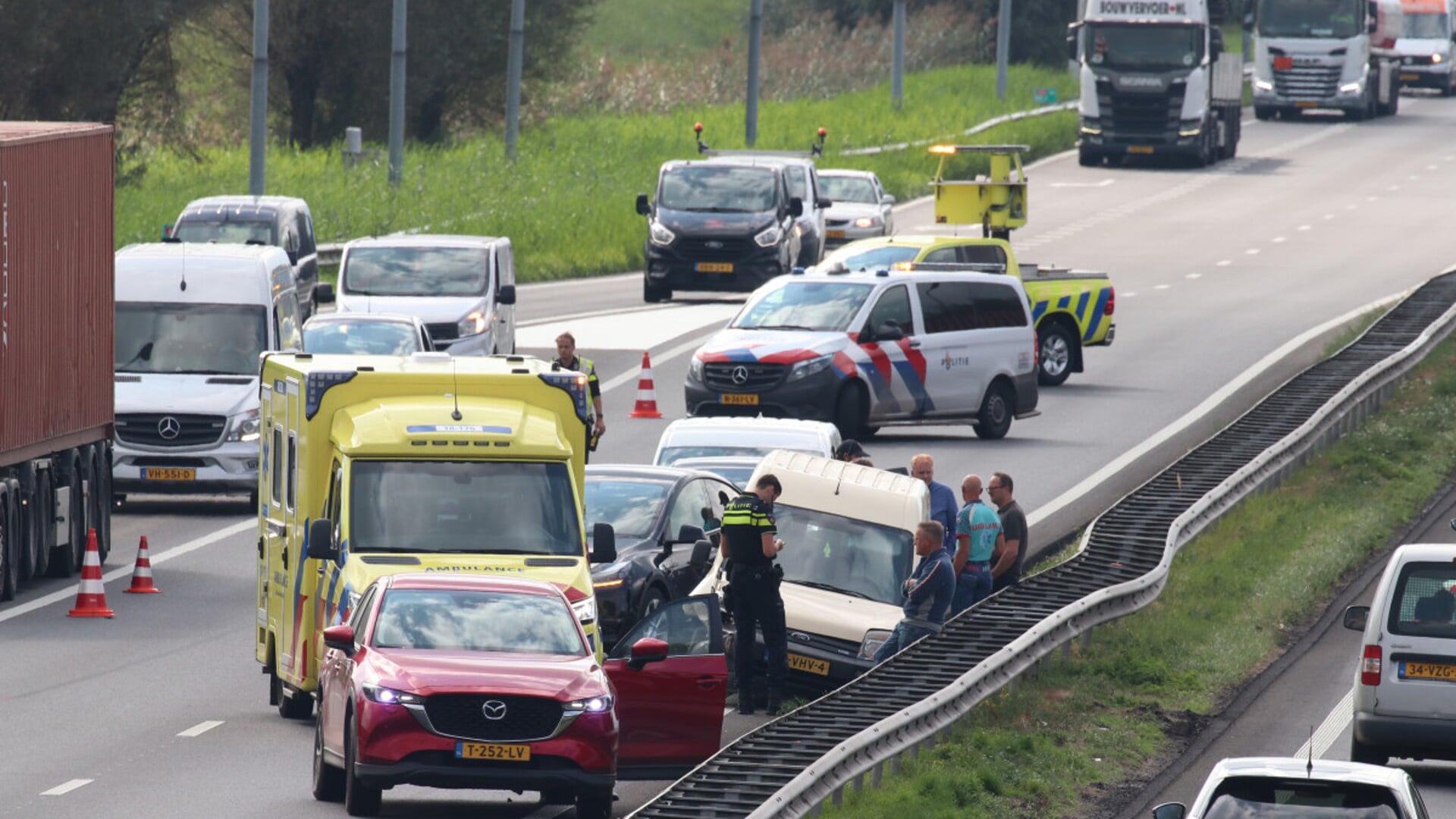 A15 ongeluk vandaag 31 januari: verkeersupdate