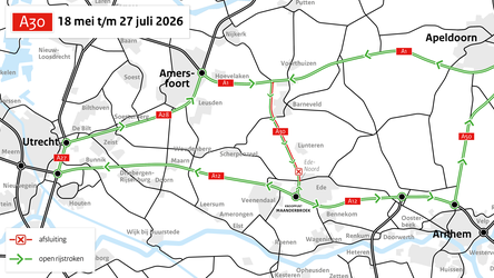 A30, A9 en N33 afsluitingen zorgen voor verkeersdrukte in week 8