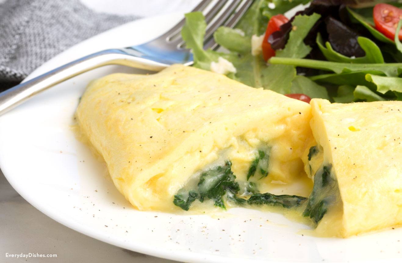 How to make French omelette with filling, stap voor stap